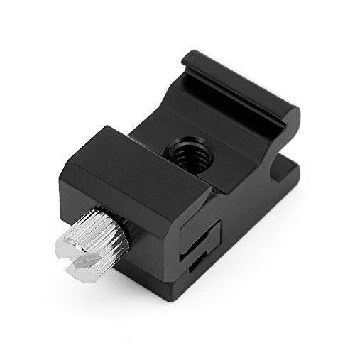 Camera Metal Cold Shoe Flash Stand Adapter with 1/4"-20 Tripod Screw Thread (2 Packs) - color: Metal Cold Shoe 2P