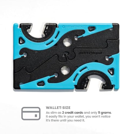 GEOMETRICAL Pocket Tripod PROv2 - Card-Size Stand, for iPhone, Alien Blue Universal Kit - color: Alien Blue