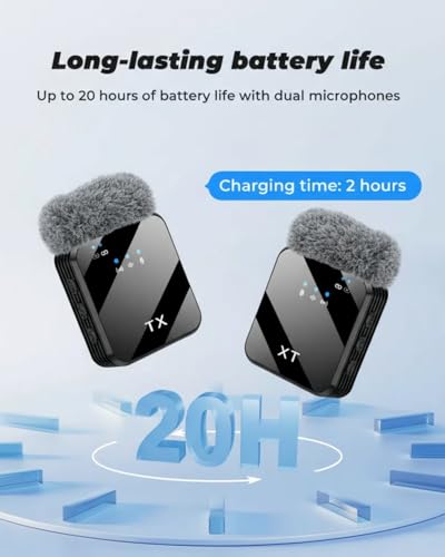 3 in 1 Wireless Lavalier Microphone for iPhone/Android/Camera,328ft Transmission, 18H Battery Life, Noise Reduction Lapel Mic for Record Interview, Vlogs, YouTube, Tiktok