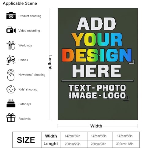 Custom Photography Cloth Design Your Own Photo Logo Text Personalized Backdrops Non-Reflective Non-Penetrating Photoshoot Background Screen Portrait Studio Photobooth Drops 56 X 79 Inches, Army Green - color: Army Green, size: 56"×79"