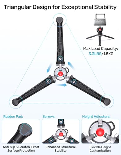 Webcam Tripod Stand, Height Extendable Tripod with 360° Swivel Balhead for Webcam/Camera/Phone, for NexiGo N60 Logitech Webcam C920 C922 C922x C925e C930 C930e C615 Brio 4K with 1/4" Thread