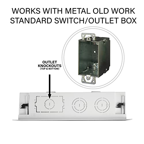 Legrand - OnQ Cable Management, In-Wall Media Box, Dual Purpose Structured Wiring Enclosure, TV Home Theater Recessed Storage Box, 9 Inch, white ENP0900-NA - size: 9 inch