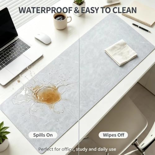 Large Makeup Mat for Vanity, Waterproof PU Leather Vanity Table Protector with Phone Stand & Ergonomic Mouse Wrist Rest, Non-Slip Dresser Top Protector for Makeup Table, Beauty Station (39.37"*17.7) - size: 39.37"*17.7