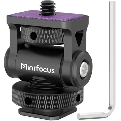 MINIFOCUS Camera Monitor Mount with Cold Shoe, 1/4" Screw for 5" & 7" Field Monitor, Swivel 360° and Tilt 160° Holder for Camera Phone Cage LED Video Light - style: S1111