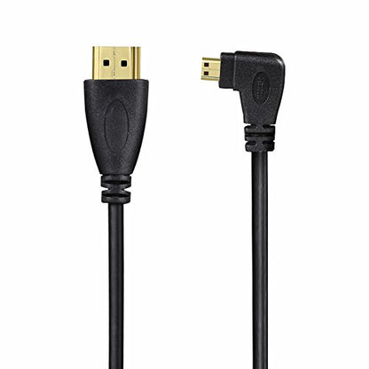 UCEC Micro HDMI to HDMI Cable - Left Angled Spring - Durable Coil for TVs, Monitors, and Gaming Consoles,6.5FT - color: Left angled micro hdmi cable