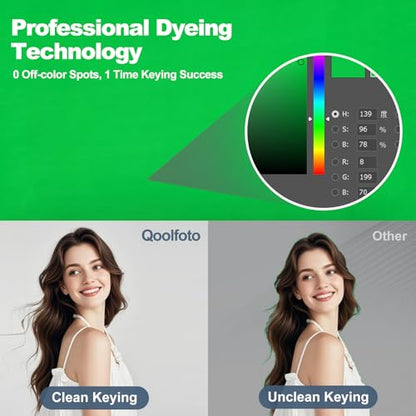 Green Screen Backdrop, 7×10FT Photography Chromakey Greenscreen Background Sheet for Zoom Meeting, Polyester Fabric Cloth Curtain for Photo Video Studio, Party, Live Streaming, Photoshoot - size: 7x10ft