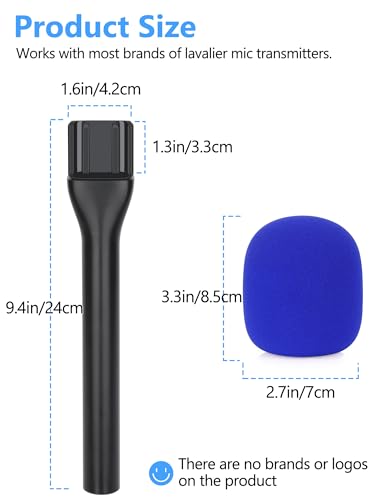 YOUSHARES Handheld Adaptor with Foam Cover, Compatible with Rode and DJI Wireless Microphones for Interviews (Blue Foam) - color: Blue Foam