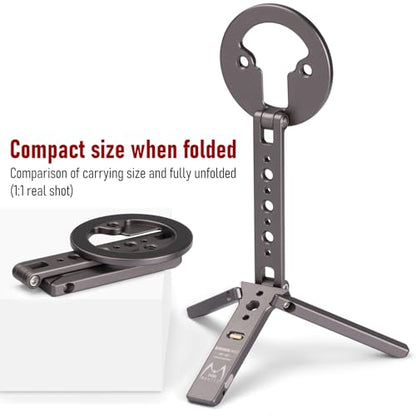 Ultra-Compact Magnetic Tripod for iPhone | Foldable Hook Design, 20 N52 Magnets, Cold Shoe & 1/4" Screw - Phone Stand for iPhone 12-17 & MagSafe Devices