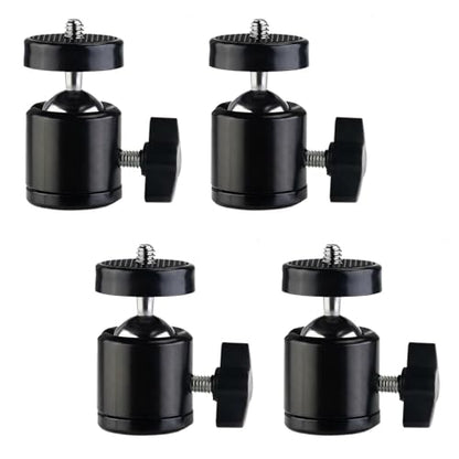 Universal 1/4" Swivel Mini Ball Head Screw Tripod Mount（4 Pack）, EszkozTA 360 Degree Rotating Mount Base Adapter for DSLR Cameras HTC Vive Tripods Monopods Camcorder Light Stand…