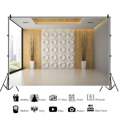 6x4ft Office Backdrop French Windows Business Room Workplace Screen Scene Backdrops for Video Recording Office Backdrop for Video Conference Zoom Room Background - size: 6x4ft