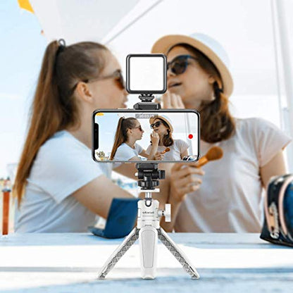 MT-08 Mini Tripod for Camera, 1/4" Mount Universal Portable Camera Tripod | Compatible with DJI OSMO 360/Pocket 3/Pocket 4 /4P/Luna/Insta360x5/iPhone/Sony/Xtra, Extendable Handheld Video Shooting Stand - color: White