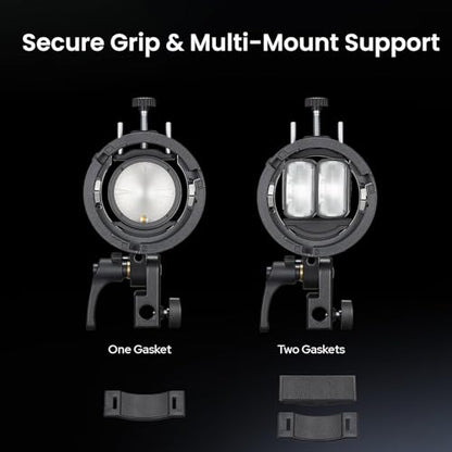 GODOX S3 Speedlite Bracket, 𝐆𝐨𝐝𝐨𝐱 𝐒𝟐 𝐔𝐩𝐠𝐫𝐚𝐝𝐞, Adjustment Angle±90°,Umbrella Hole, Bowens Mount Holder for Godox AD200Pro II AD300Pro II AD200Pro V1 V100 V1Pro AD300Pro AD100Pro etc.