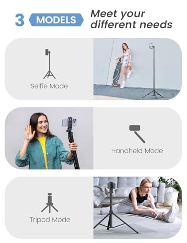 86'' Phone Tripod & Selfie Stick, Tripod for iPhone with Detachable Remote, Portable Phone Tripod Stand for Video Recording, Travel Tripod for Cell Phone, Compatible with Smartphones, DSLR - style: 86‘’