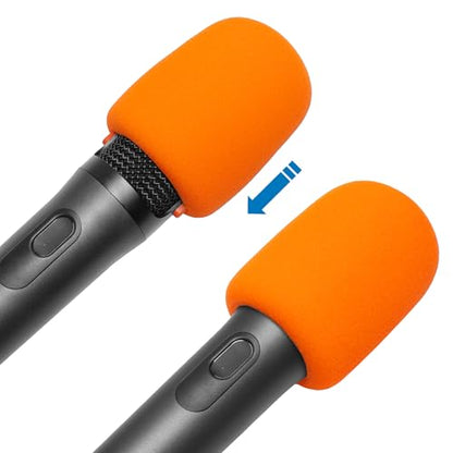 4-Pack Foam Mic Cover Compatible with Sennheiser E835 E835-S E845 E845-S E935 E965 E935 E945 XS-1 SE ELECTRONICS V7 Dynamic Microphone, Windscreen Pop Filter, Black Orange