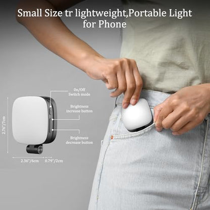 Magnetic Selfie Light Compatible with MagSafe for iPhone – Rechargeable LED Fill Light with Mirror, CRI≥95, 5 Color Temps, Foldable Ring Light - color: Black-2