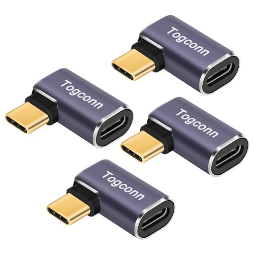 Flat 90 Degree Right Angle USB C Adapter (4 Pack), USB Type-C Male to Female Extender Connector, 40Gbps, 8K@60Hz Compatible with MacBook Pro/Air, iPhone 15/15 Pro Max, iPad Pro, Tablet, Phone, More - color: USB C flat 270 degree, size: 4 Pack
