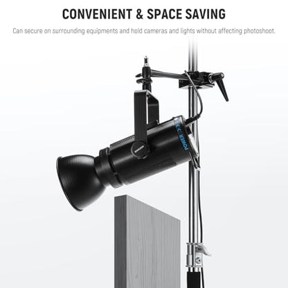 NEEWER Super Clamp with 6" Extension Arm, 5/8" Stud, 2.4" Jaw Grip Heavy Duty Crab Pole Clamp for Round Pipe Flat Surface,for Photography Studio Camera Lighting Mounting, Max Load 33lb/15kg - style: UA048