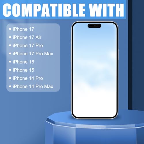 2pcs Front Camera Cover Slide, Ultra Thin Webcam Cover Front Phone Camera Protection to Protect Privacy and Security Compatible with iPhone 15 16 17 Air 14 17 Pro Max (Black)