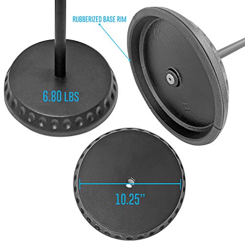 AxcessAbles Weighted Mic Stand Floor with Heavy Round Base, Quick Grip Height Adjustment - 74" Microphone Stand Include 33" Detachable Mic Boom Arm. Tall Microphone Stand for Singing (MS-201RB) - size: 1-Pack