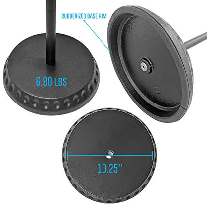 AxcessAbles Weighted Mic Stand Floor with Heavy Round Base, Quick Grip Height Adjustment - 74" Microphone Stand Include 33" Detachable Mic Boom Arm. Tall Microphone Stand for Singing (MS-201RB) 2-Pack - size: 2-Pack