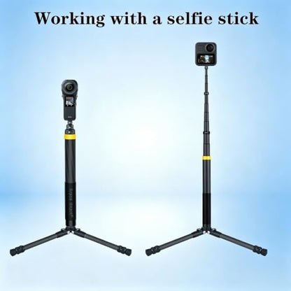7-10.5 Inch Lightweight Travel Tripod,Mini Carbon Fiber Tripod for Insta360 X5X4, DSLR & Action Cameras (Dark) - color: Dark