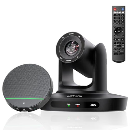 All-in-One Conference Room PTZ Camera 4K UHD System, Video Conference Camera with 10X Optical Zoom and Bluetooth Speakerphone&Microphones, Easy Setup for Church and Meeting - style: 10X ZOOM + Speakerphone