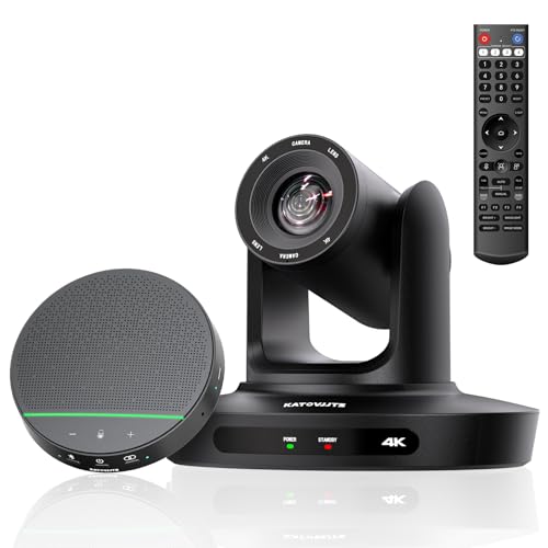 All-in-One Conference Room PTZ Camera 4K UHD System, Video Conference Camera with 10X Optical Zoom and Bluetooth Speakerphone&Microphones, Easy Setup for Church and Meeting - style: 10X ZOOM + Speakerphone