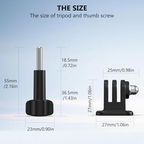 VRIG Tripod Mount Adapter 1/4" Screw for Go pro Hero 13/12/11/10/9/8/7/6,DJI Osmo Action5Pro/4/3, AKASO, Insta360 X5/X4/Ace Pro and Other Action Cameras on Standard 1/4"-20 Tripod Selfie Stick Monopod