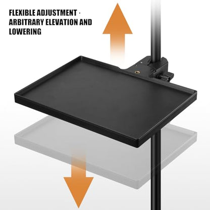 Microphones Sound Card Stand Tray for Music Interfaces Accessories with Strong Clamp Fit for 13-47mm Tube ABS Build