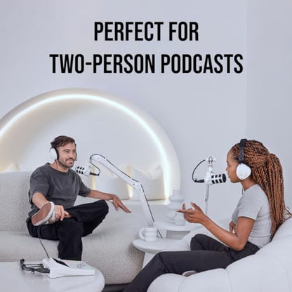 RØDE RØDECaster Duo Compact All-in-One Audio Production Solution for Podcasting, Streaming, Music Production and Content Creation (White) | Compact 2-Input Studio with Revolution Preamps, Built-in Series Iv Wireless Receiver, 5.5 Touchscreen, USB-C - colo