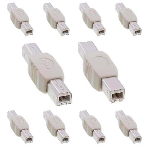 Cmple - USB B to B Adapter USB 2.0 Male to Male Coupler Plug to Plug Connector Converter for Printer Scanner HDD External Hard Drive - 10 Pack - size: 10 Pack, style: USB 2.0 B Male to B Male