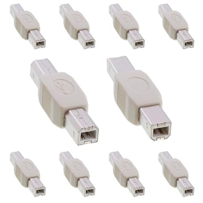 Cmple - USB B to B Adapter USB 2.0 Male to Male Coupler Plug to Plug Connector Converter for Printer Scanner HDD External Hard Drive - 10 Pack - size: 10 Pack, style: USB 2.0 B Male to B Male