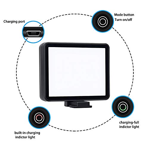 Suptig LED Video Light, Portable Photography Compatible for Gopro Mission 1 Pro, Gopro Hero 13, Hero 12,11,10,9,8,7,6,5,4,3,3+, DJI OSMO, AKASO, Sony DSLR Canon Camera Gopro Vlogging.