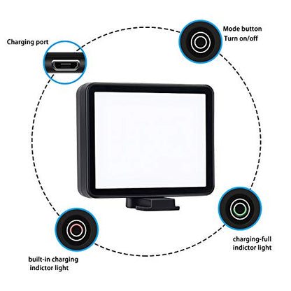 Suptig LED Video Light, Portable Photography Compatible for Gopro Mission 1 Pro, Gopro Hero 13, Hero 12,11,10,9,8,7,6,5,4,3,3+, DJI OSMO, AKASO, Sony DSLR Canon Camera Gopro Vlogging.