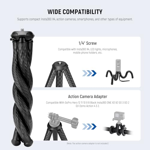 NEEWER Magnetic Flexible Phone Tripod Compatible with Magsafe iPhone 15 Pro Max 14 Series Android, Mini Vlog Cellphone Tripod Stand with Ball Head for Stroller Bike Motorcycle Tube Round Objects, TP33 - style: TP33