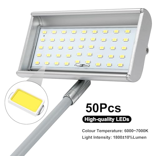 Trade Show Lights LED Display and Exhibit Arm Lighting, Connectable Tradeshow Lights Included Clamps, Mounting Brackets, Power Cables, Connect Cables (2pcs Grey) - color: Gray