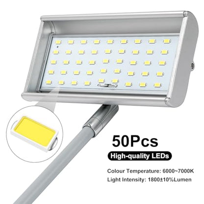 Trade Show Lights LED Display and Exhibit Arm Lighting, Connectable Tradeshow Lights Included Clamps, Mounting Brackets, Power Cables, Connect Cables (2pcs Grey) - color: Gray