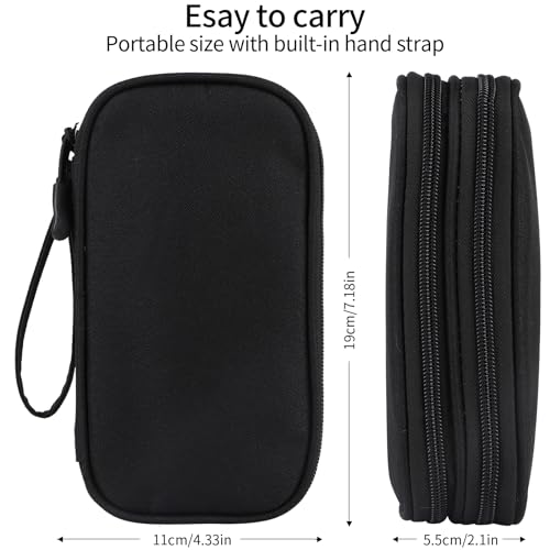 JIAKAI Travel Cable Organizer - Electronics Accessories Bag-Black - color: Double Layer - Black