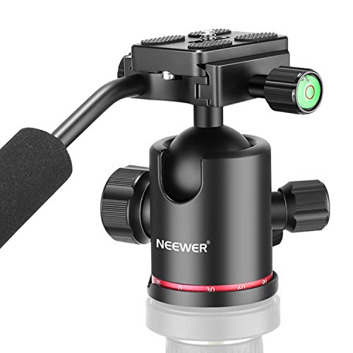 Neewer Heavy Duty Camera Tripod Ball Head with Handle and 1/4 inch Quick Shoe Plate, 360 Degree Panoramic Head for Tripod, Monopod, Slider, DSLR Camera, Camcorder, Load up to 17.6 pounds/8 kilograms - style: GM-HD
