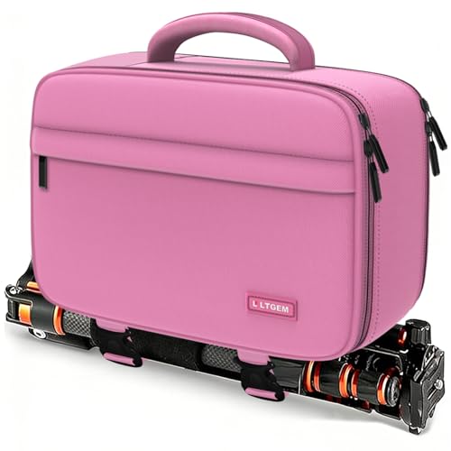 LTGEM Camera Bag Compatible with Canon/Sony/Nikon DSLR Camera, Camera Sling Bag Double-sided Opening for Travel, with Tripod Strap, Shoulder Strap and 6 Divider(Pink) - color: Pink