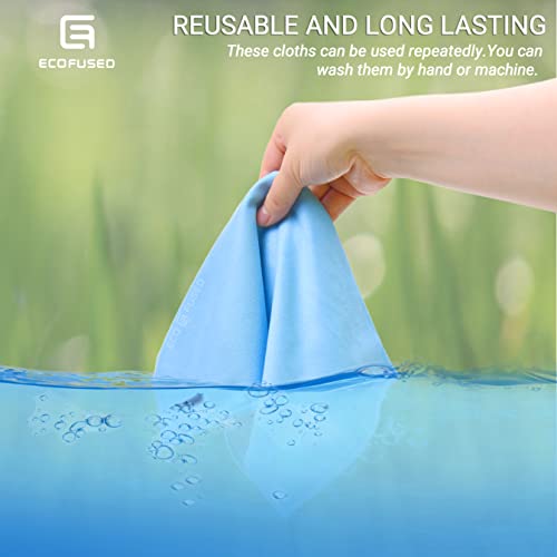 Eco-Fused Oversized Microfiber Cleaning Cloths XL - 5 Pack - 12 x 12 - Double-Sided - Microfiber & Suede for Smartphones, LCD TV, Tablets, Laptop, Camera Lenses & Other Surfaces - color: 5 Pack - 12 X 12" (Blue)
