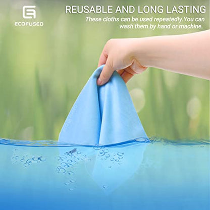 Eco-Fused Oversized Microfiber Cleaning Cloths XL - 5 Pack - 12 x 12 - Double-Sided - Microfiber & Suede for Smartphones, LCD TV, Tablets, Laptop, Camera Lenses & Other Surfaces - color: 5 Pack - 12 X 12" (Blue)