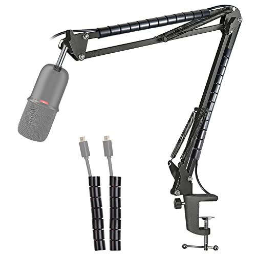 HyperX SoloCast Mic Boom Arm Stand - Professional Adjustable Scissor Microphone Boom Arm with Cable Sleeve Compatible with HyperX SoloCast Microphone by YOUSHARES - color: Boom Arm Set（C）for HyperX SoloCast