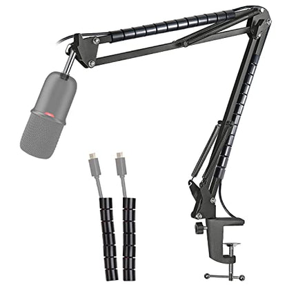 HyperX SoloCast Mic Boom Arm Stand - Professional Adjustable Scissor Microphone Boom Arm with Cable Sleeve Compatible with HyperX SoloCast Microphone by YOUSHARES - color: Boom Arm Set（C）for HyperX SoloCast