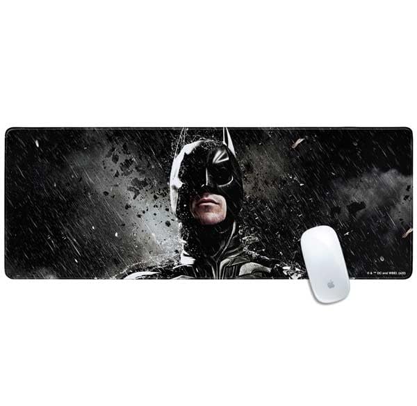 Skinit Large Gaming Mouse Pad - Officially Licensed The Dark Knight Rises Raining Design with Stitched Edges, Waterproof, Non-Slip Rubber Base, Desk Mat for Keyboard & Mouse, 31.5" x 11.8" inches - color: Black - DRKNTR03, size: 31.5" x 11.8"