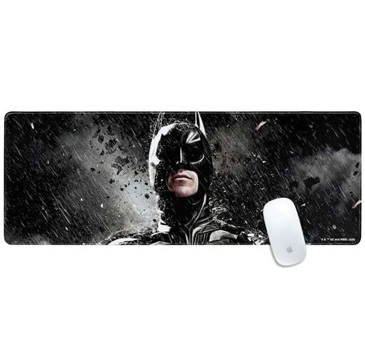 Skinit Large Gaming Mouse Pad - Officially Licensed The Dark Knight Rises Raining Design with Stitched Edges, Waterproof, Non-Slip Rubber Base, Desk Mat for Keyboard & Mouse, 31.5" x 11.8" inches - color: Black - DRKNTR03, size: 31.5" x 11.8"