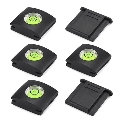MOBOREST Camera Level Hot Shoe Level Hot Shoe Cover Flashlight Bubble Level Protector for Canon Nikon Panasonic Fujifilm Olympus Pentax Sigma DSLR/SLR/Evil (4+2PCS)