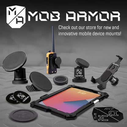 Mob Armor MobNetic Maxx MS - MagSafe Compatible Car Phone Mount w/ 90º Tilt, 360º Rotation & Durable Aluminum Build, Magnetic Holder for iPhone & Android Devices, USA Assembled - Gun Metal - color: Gun Metal