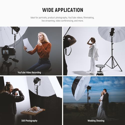 NEEWER 65"/165cm Parabolic Reflective Umbrella Photography with White Inner, Soft Lighting with Diffuser Cover, Bag, Quick Fold for Camera Photo Studio Video Light Shooting Monolight Flash, NS3U - color: White, size: 65"