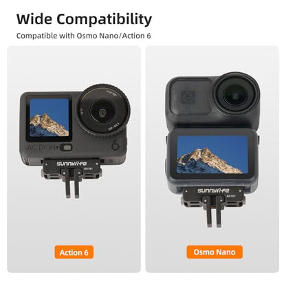 Dual-Direction Magnetic Mount Adapter for DJI Osmo Action 6/Nano - Quick-Release Base with 1/4" Thread & Foldable Connector for Tripods, Selfie Sticks, Vlogging Accessories